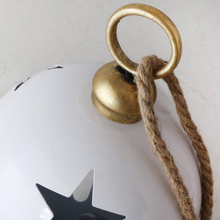CHRISTMAS BELL BAUBLE CLOSE UP  |  |  GLOSS WHITE