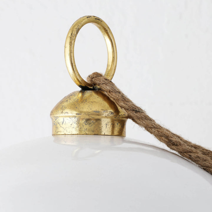 CHRISTMAS BELL BAUBLE  |  50CM  |  GLOSS WHITE