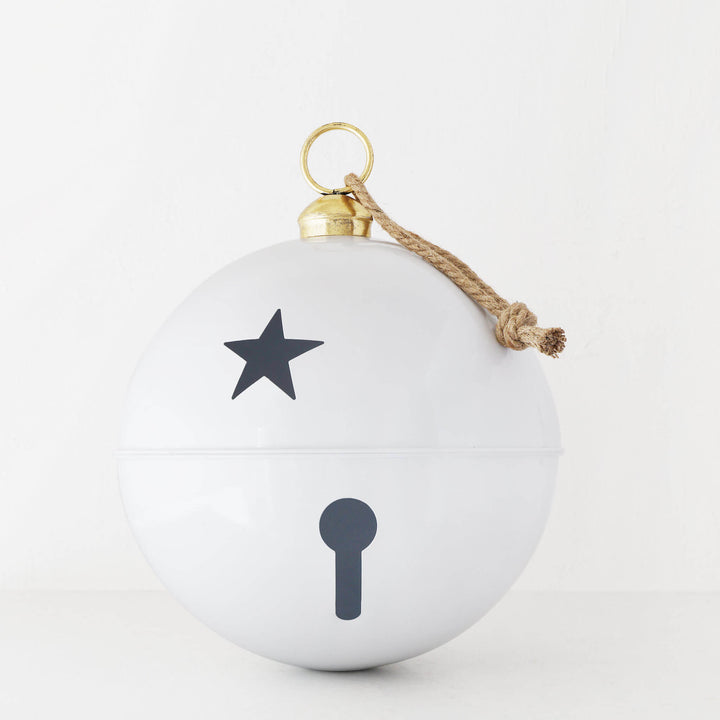CHRISTMAS BELL BAUBLE  |  50CM  |  GLOSS WHITE