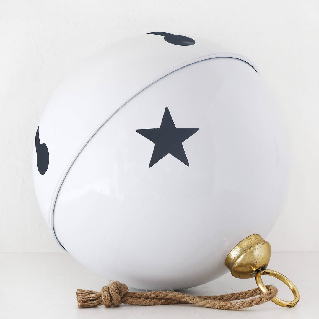 CHRISTMAS BELL BAUBLE  |  50CM  |  GLOSS WHITE