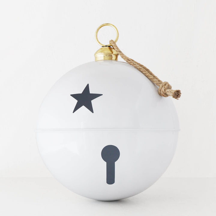 CHRISTMAS BELL BAUBLE  |  60CM  |  GLOSS WHITE