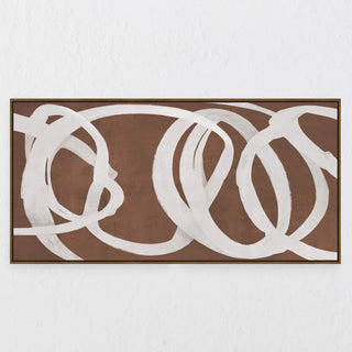 LBD EXCLUSIVE  |  BENABARRE FRAMED CANVAS PRINT  |  80X160CM  |  TERRA RUST + WHITE  |  OAK NATURAL FRAME