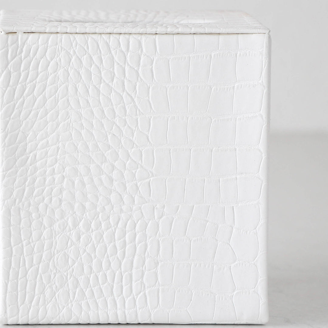 BOND CROCODILE RECTANGLE TISSUE BOX COVER  |  BUNDLE X2  |  LIME WHITE