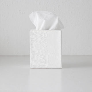 BOND CROCODILE SQUARE TISSUE BOX COVER  |  BUNDLE X2  |  LIME WHITE