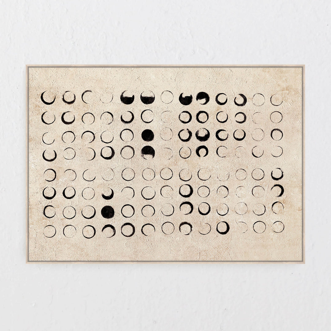 Bouville Framed Canvas Textured Print  | 100 x 140cm  | Charcoal + Sand