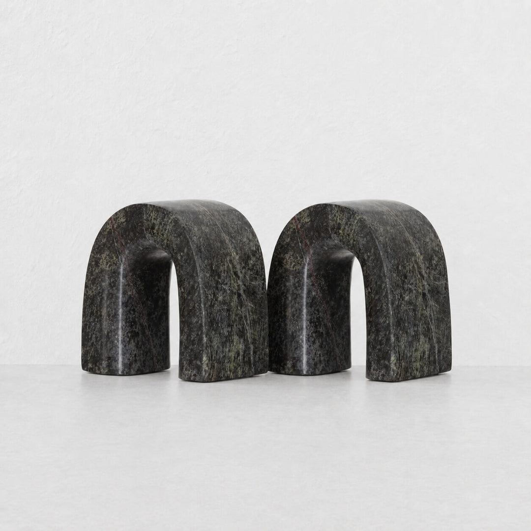 BOYD STONE BOOKENDS  |  SET OF 2  |  MOSS GREY STONE
