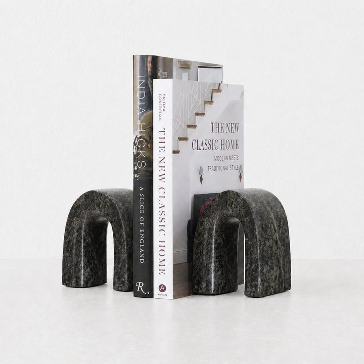 BOYD STONE BOOKENDS  |  SET OF 2  |  MOSS GREY STONE