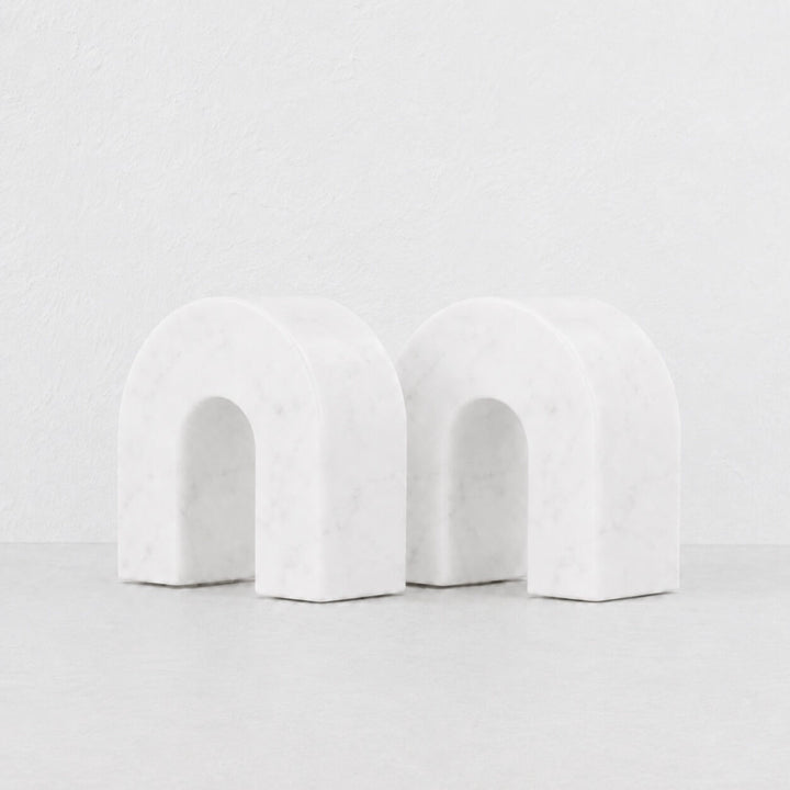 BOYD MARBLE BOOKENDS  |  SET OF 2  |  WHITE MARBLE