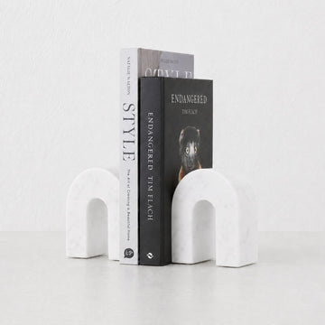 BOYD MARBLE BOOKENDS  |  SET OF 2  |  WHITE MARBLE