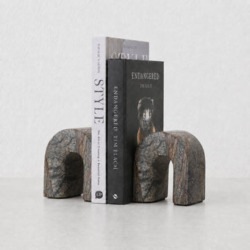 BOYD STONE BOOKENDS  |  SET OF 2  |  MOSS GREY STONE