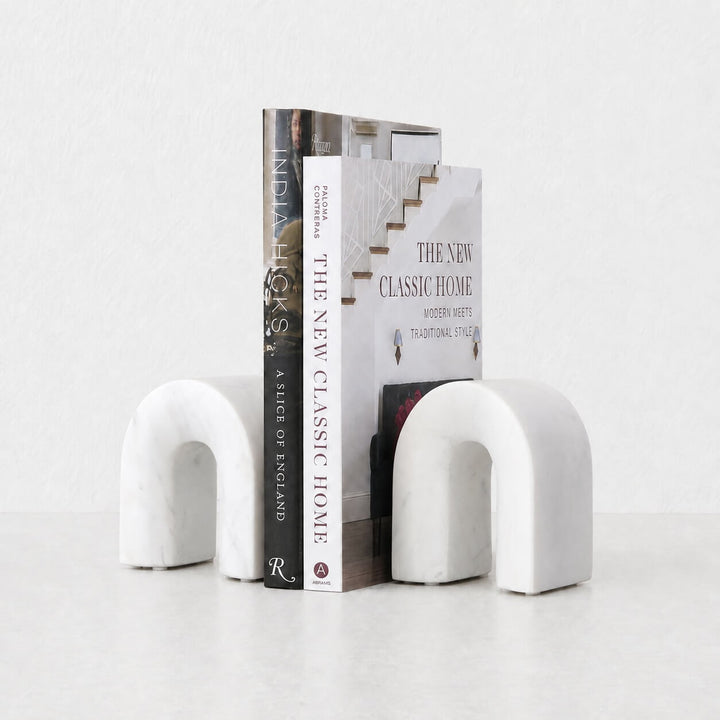 BOYD MARBLE BOOKENDS  |  SET OF 2  |  WHITE MARBLE