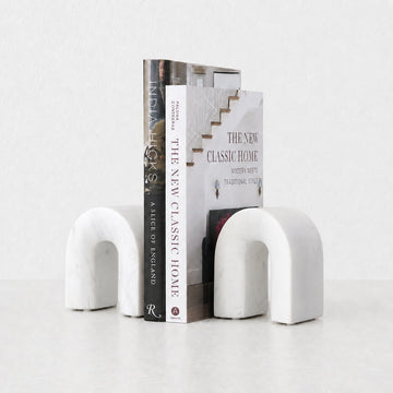 BOYD MARBLE BOOKENDS  |  SET OF 2  |  WHITE MARBLE