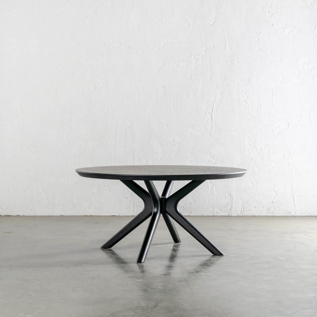 BRETON ROUND DINING TABLE  |  BLACK NOIR WOOD GRAIN  |  150CM