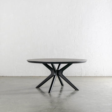 BRETON ROUND DINING TABLE  |  BLACK NOIR WOOD GRAIN |  120CM