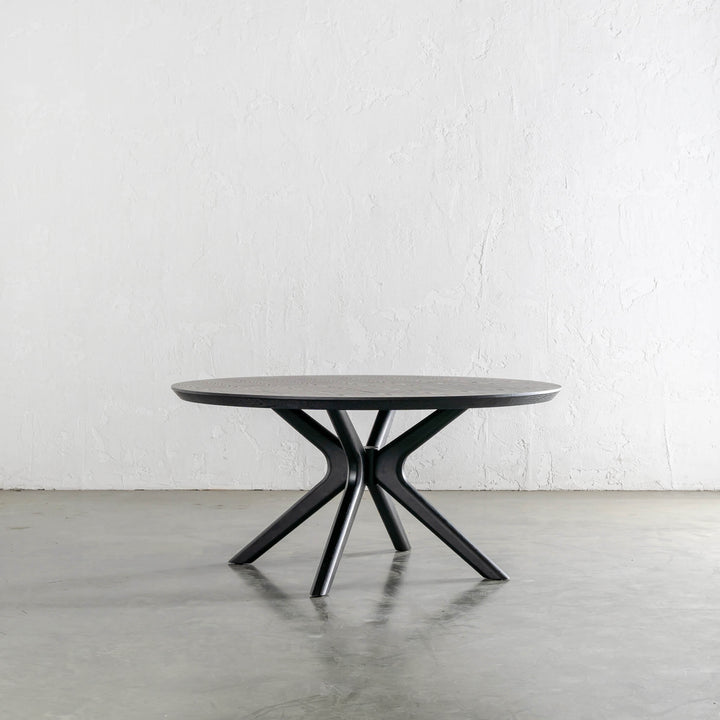 BRETON ROUND DINING TABLE  |  BLACK NOIR WOOD GRAIN |  120CM