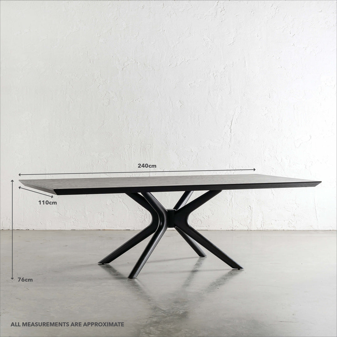 BRETON DINING TABLE | BLACK NOIR WOOD GRAIN | 240CM  |  MEASUREMENTS