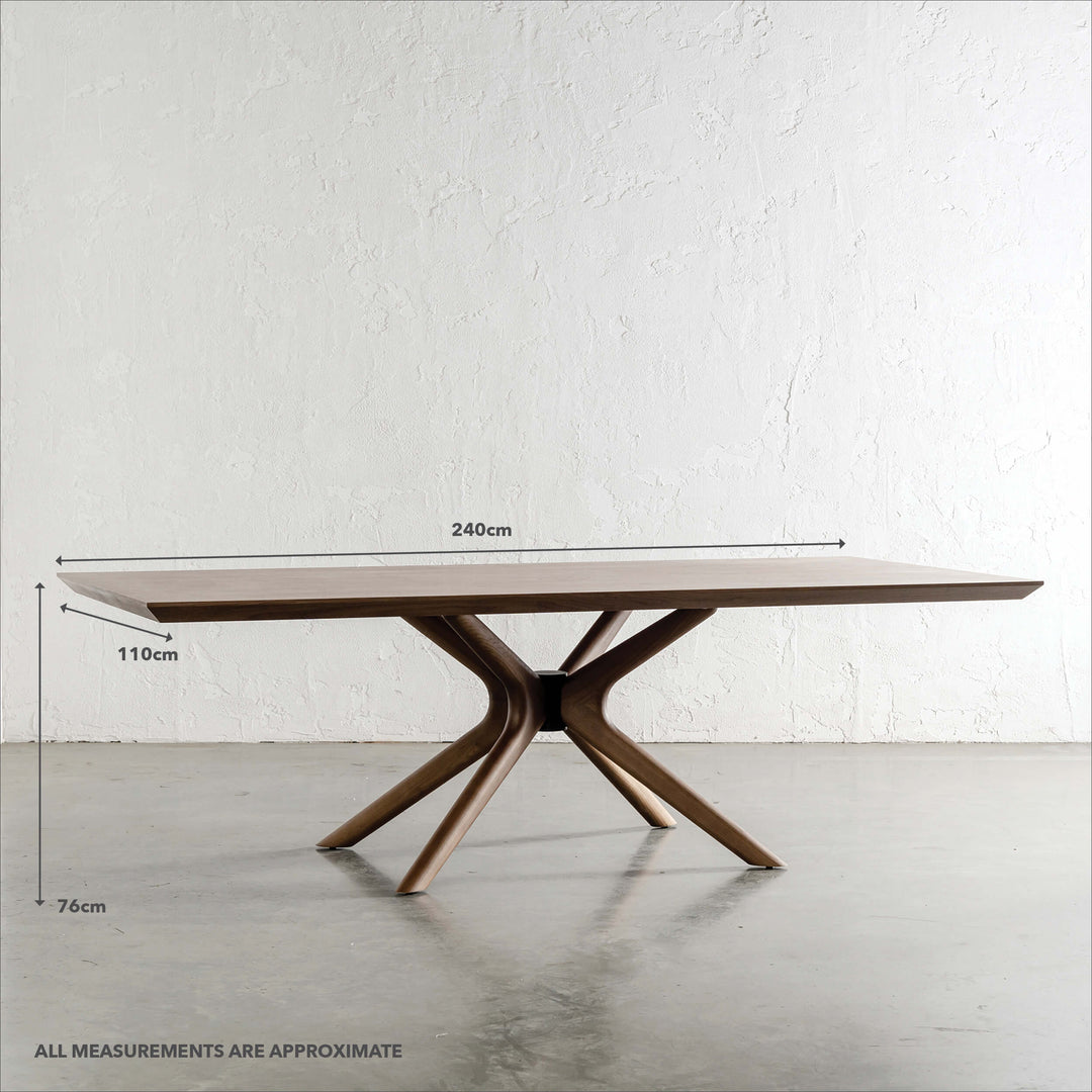 BRETON DINING TABLE | DEEP WALNUT WOOD GRAIN | 240CM