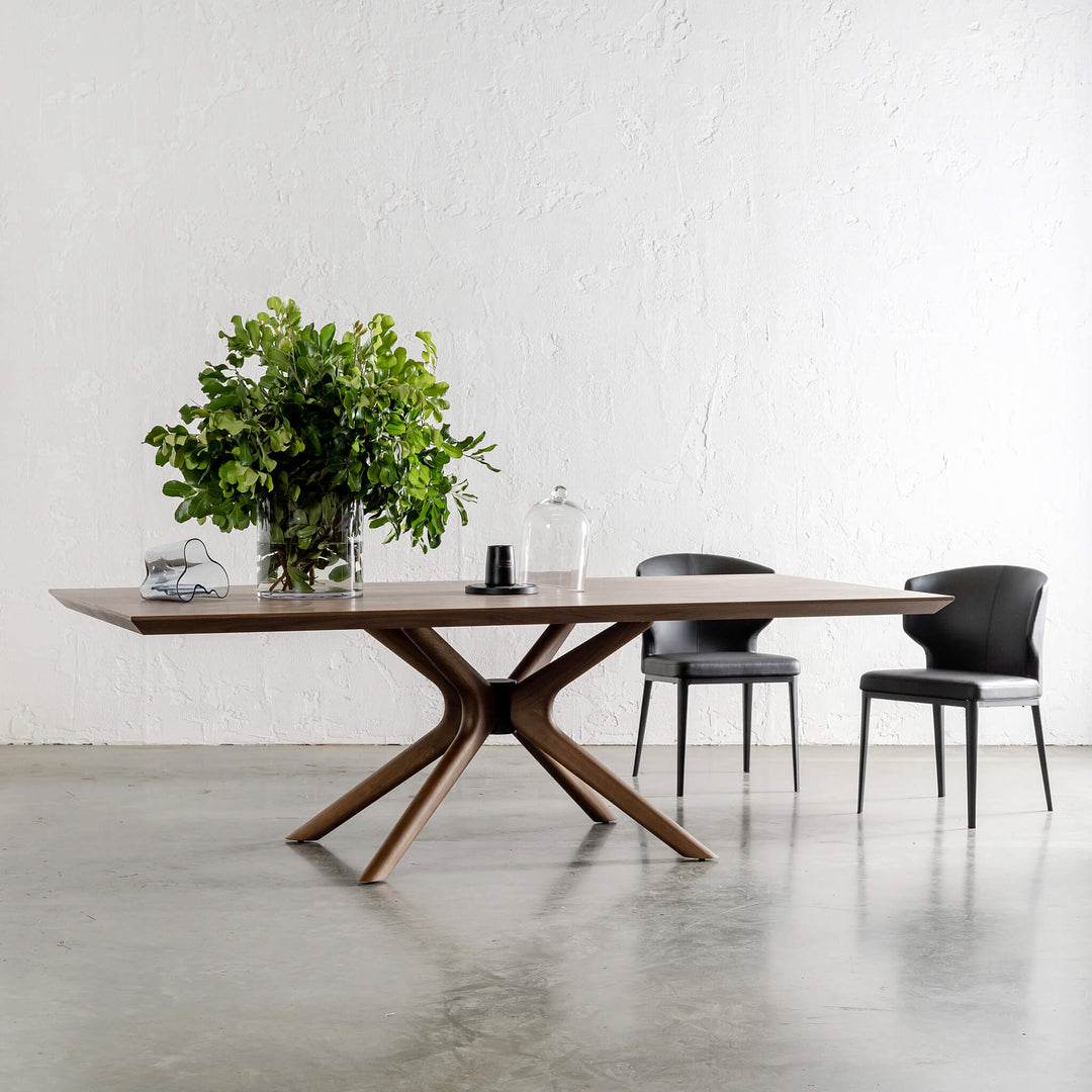 ANDERS VEGAN LEATHER DINING CHAIR  |  NOIR BLACK + BRETON DINING TABLE