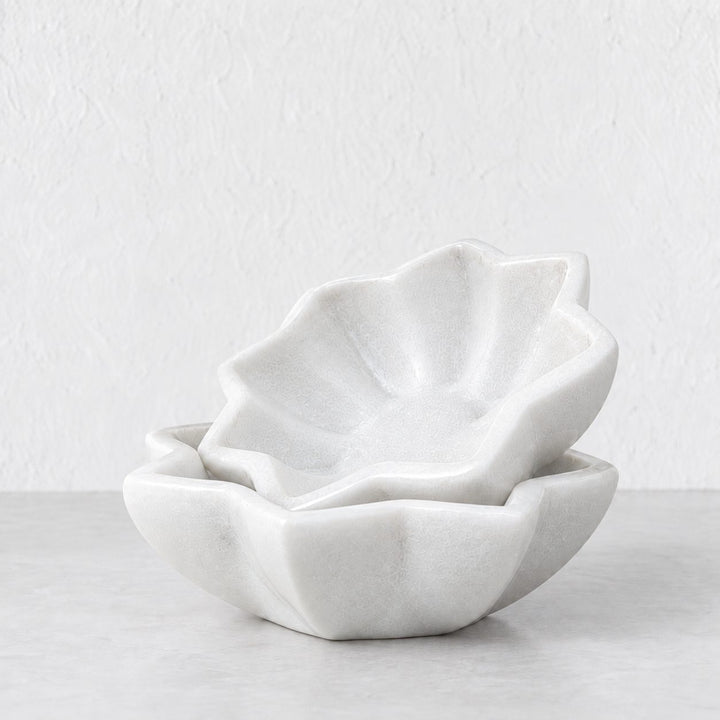 BURMA LOTUS PLATE  |  15CM  |  WHITE MARBLE