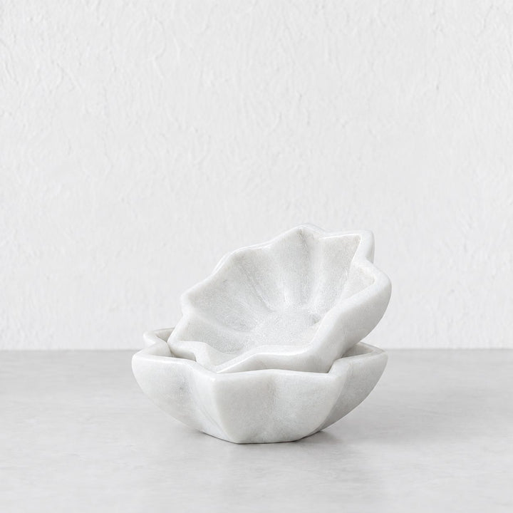 BURMA LOTUS PLATE  |  10CM  |  WHITE MARBLE