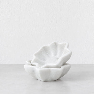 BURMA LOTUS PLATE  |  10CM  |  WHITE MARBLE