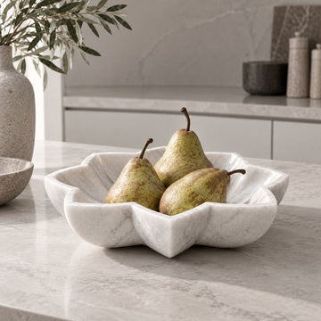 BURMA LOTUS PLATE  |  COLLECTION  |  WHITE MARBLE