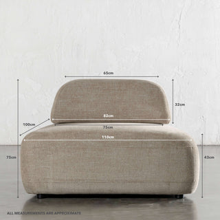 CABANE LOUNGE CHAIR  |  STONEY BROOK SAND | MEASUREMENTS