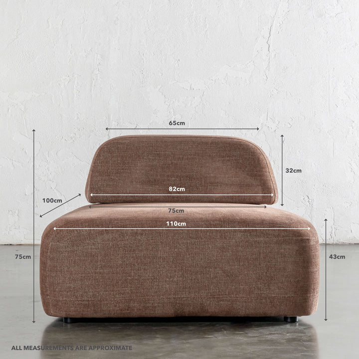 CABANE LOUNGE CHAIR  |  TERRAZO RUST | MEASUREMENTS