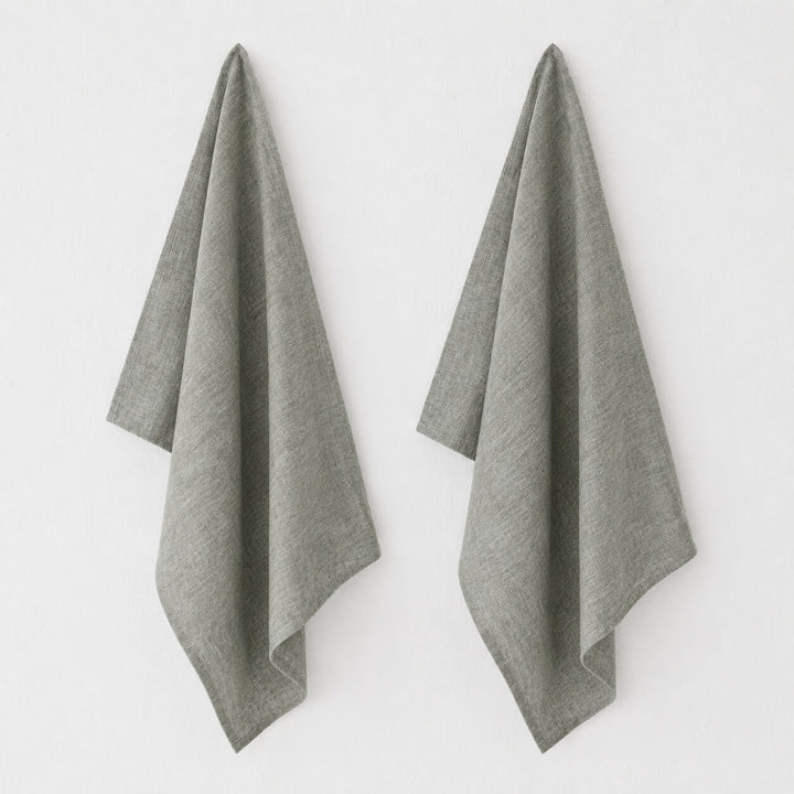 CADIZ KITCHEN TEA TOWEL BUNDLE X2  |   50X70CM  |  ARMADA GREEN