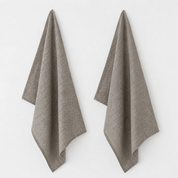 CADIZ KITCHEN TEA TOWEL BUNDLE X2  |   50X70CM  |  EBONY MOCHA