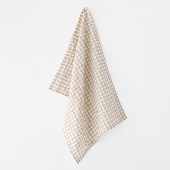 Cadiz Check Linen Kitchen Towel  |   Camel  |  50X70CM