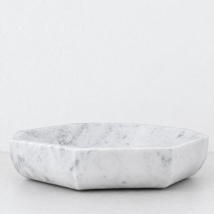 CALLELLA OCTAGONAL SERVING PLATE  |  45CM  |  WHITE MARBLE