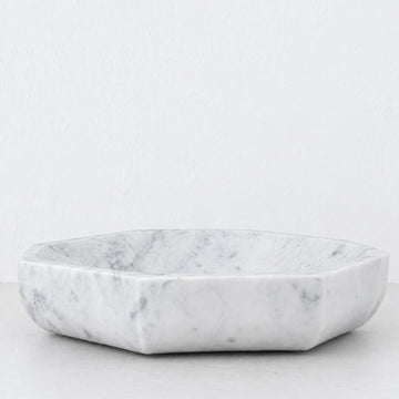 CALLELLA OCTAGONAL SERVING PLATE  |  45CM  |  WHITE MARBLE