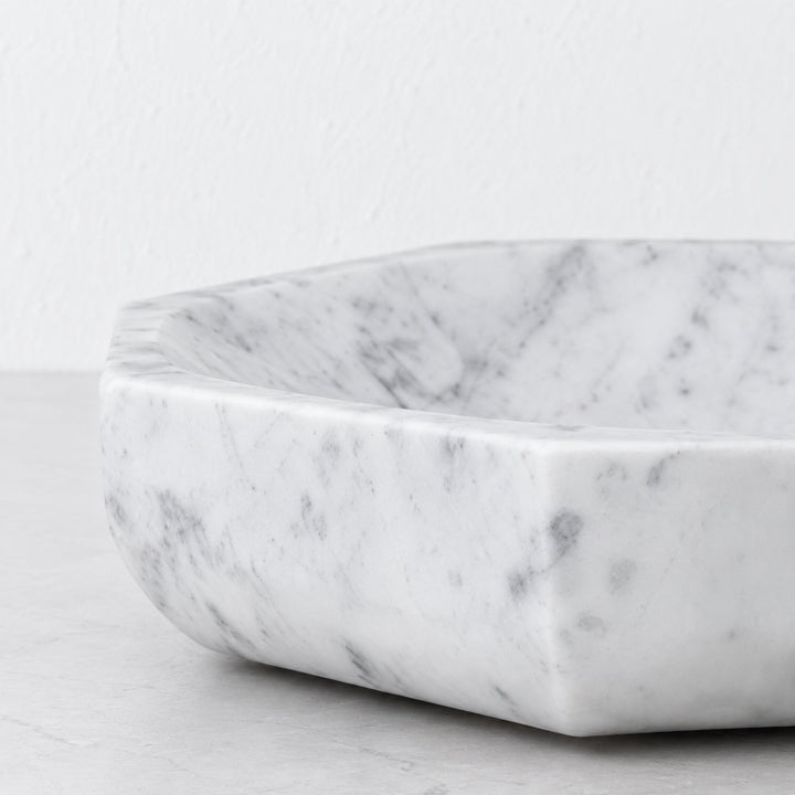 CALLELLA OCTAGONAL SERVING PLATE  |  35CM  |  WHITE MARBLE