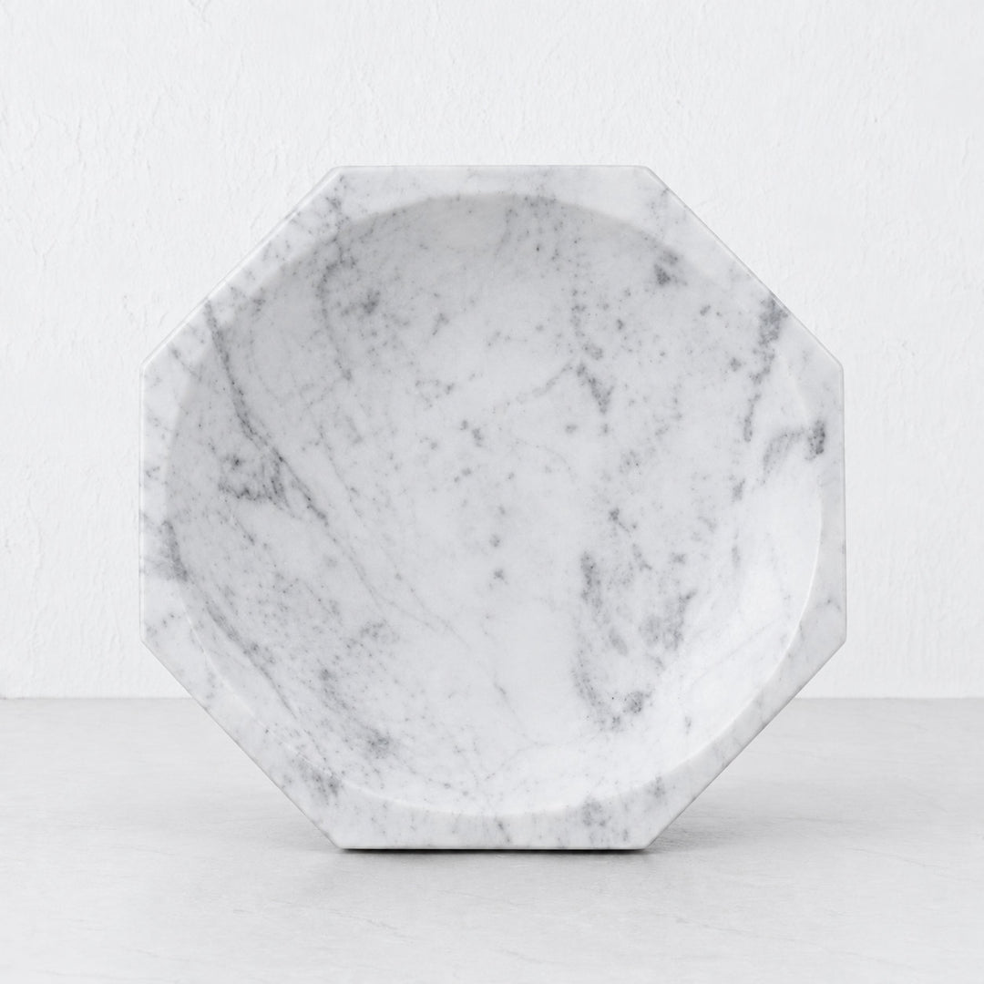 CALLELLA OCTAGONAL SERVING PLATE  |  35CM  |  WHITE MARBLE