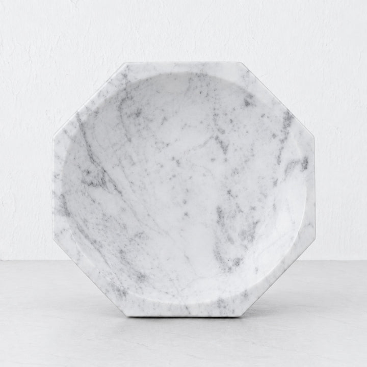 CALLELLA OCTAGONAL SERVING PLATE  |  35CM  |  WHITE MARBLE