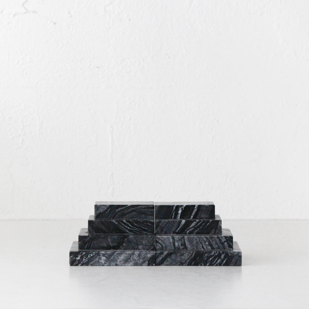 CAMERO MARBLE BOOKENDS  |  BLACK MARBLE