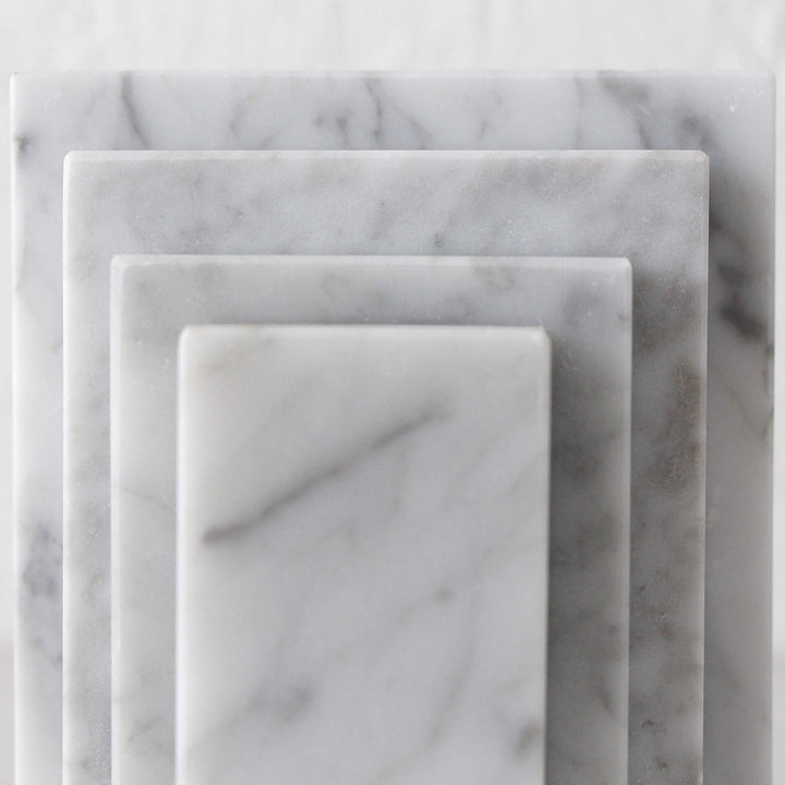 CAMERO MARBLE BOOKENDS | WHITE MARBLE | CLOSEUP