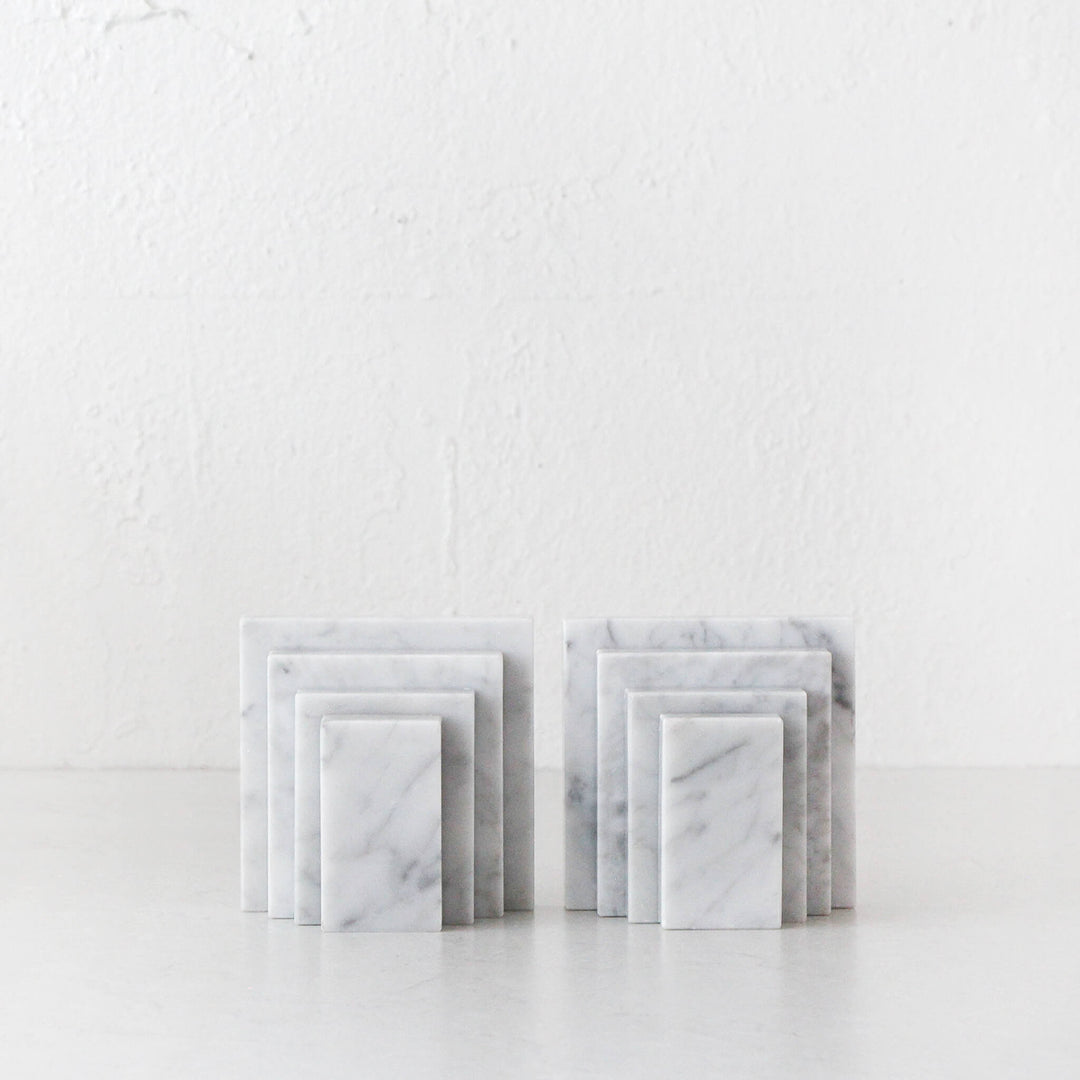 CAMERO MARBLE BOOKENDS  |  WHITE MARBLE