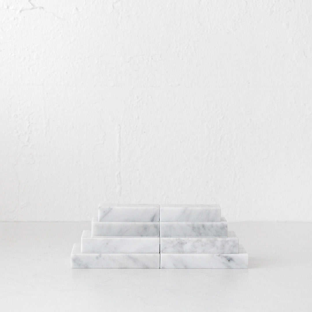 CAMERO MARBLE BOOKENDS  |  WHITE MARBLE