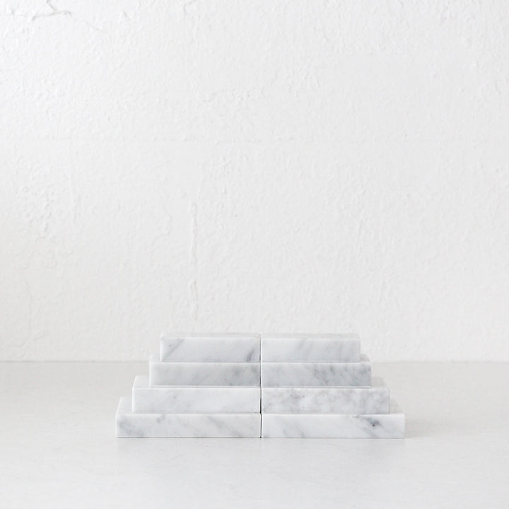 CAMERO MARBLE BOOKENDS  |  WHITE MARBLE