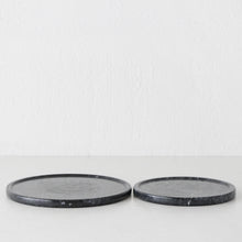 CAMERO MARBLE ROUND TRAY  |  SET OF 2  |  BLACK MARBLE