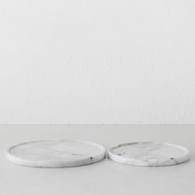 CAMERO MARBLE ROUND TRAY  |  SET OF 2  |  WHITE MARBLE