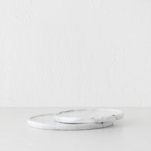 CAMERO MARBLE ROUND TRAY  |  SET OF 2  |  WHITE MARBLE