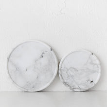 CAMERO MARBLE ROUND TRAY  |  SET OF 2  |  WHITE MARBLE