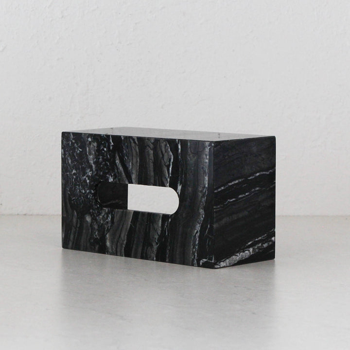 CAMERO RECTANGLE TISSUE BOX  |  DARK GREY MARBLE