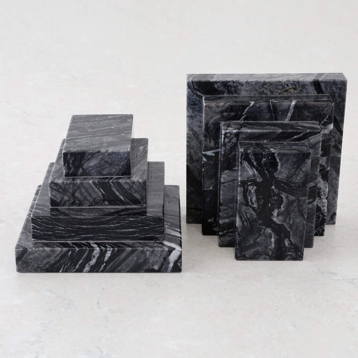 CAMERO MARBLE BOOKENDS  |  EMAS DARK GREY MARBLE