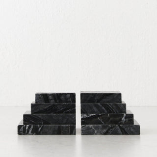 CAMERO MARBLE BOOKENDS  |  EMAS DARK GREY MARBLE