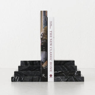 CAMERO MARBLE BOOKENDS  |  EMAS DARK GREY MARBLE