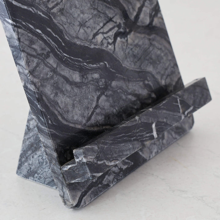 CAMERO MARBLE IPAD + COOKBOOK RECIPE STAND  |  EMAS DARK GREY MARBLE